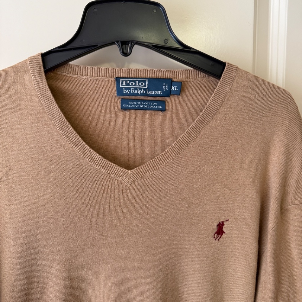 Polo Ralph Lauren V-Neck Cotton Sweater size XL - Picture 3 of 9